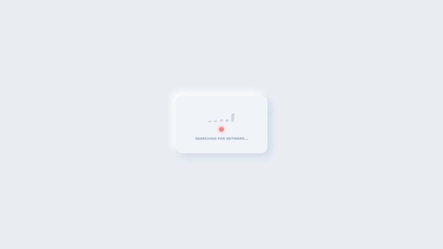 Minimal neumorphic status cards with network signal icons