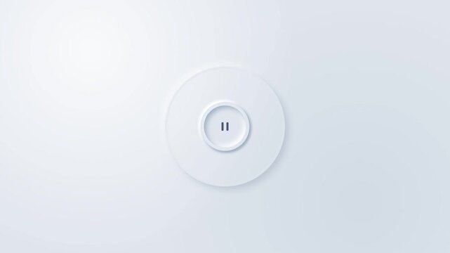 Neumorphic white play and pause button animation set