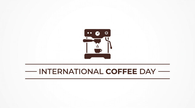 Minimalist espresso machine icon with holiday text.