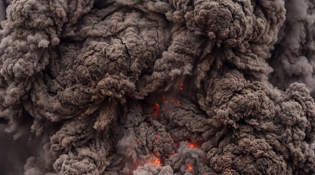 Aerial View of Anak Krakatau Volcano Erupting with Massive Ash Plume