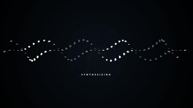 Digital white wave patterns oscillating on black background