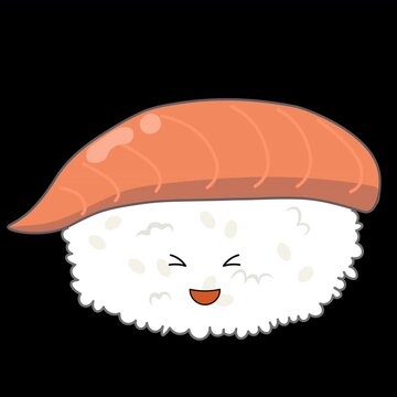 かわいいサーモン寿司のアニメーション動画素材(透過・アルファチャンネル付き)