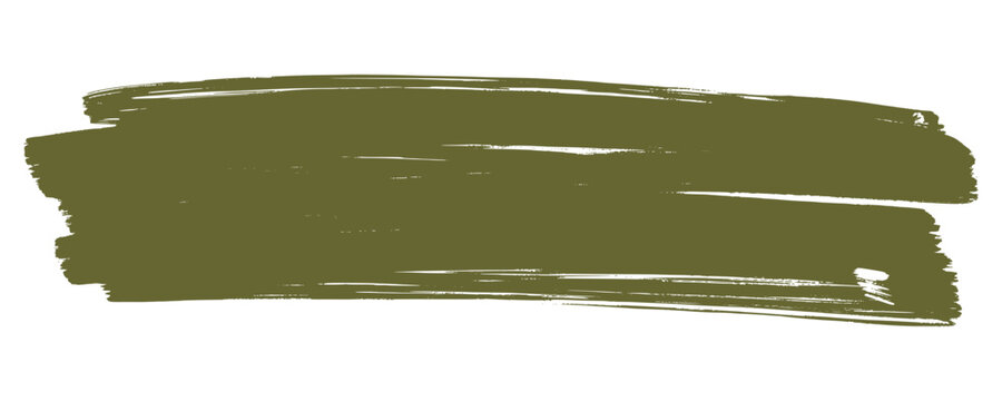 Dark green marker brush stroke isolated on transparent background. Hand drawn highlight underline banner element clip art for emphasis and doodle layout design.