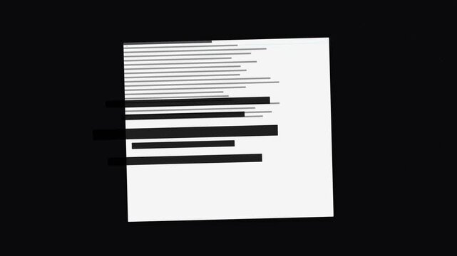 Glitch Redacted Text on Confidential Paper Document