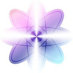 Naklejka premium atom holographic sticker element design