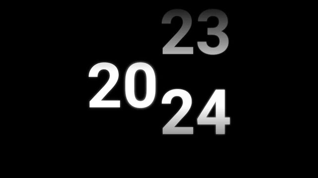 animated white years passing counting from 2020 to 2030 motion graphic on black background