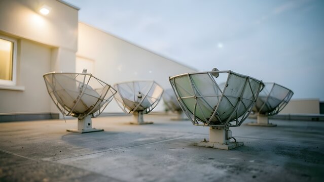 Communication Satellite Roof Deck Twilight