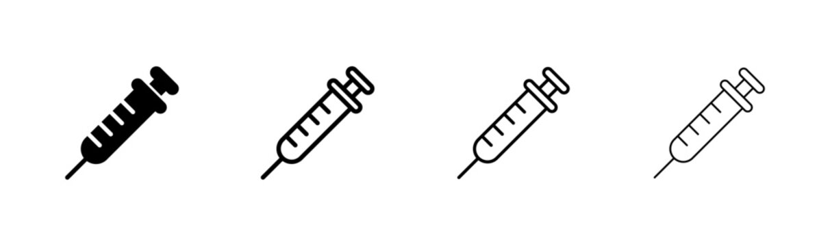 Syringe icon logo design. injection sign and symbol.vaccine icon
