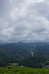 Fototapeta premium This is a landscape of the Taebaek Mountains in Gangwon-do, South Korea.