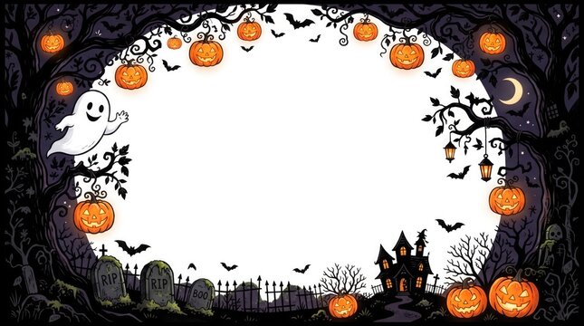 halloween pumpkin frame