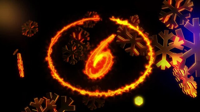  Countdown 2027 Happy New year celebration text effect Cinematic Title Trailer animation golden shine flickering text on black background. 