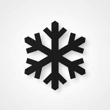 Black snowflake icon on white background