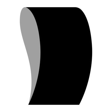 PNG Curved black paper sheet illustration on transparent background