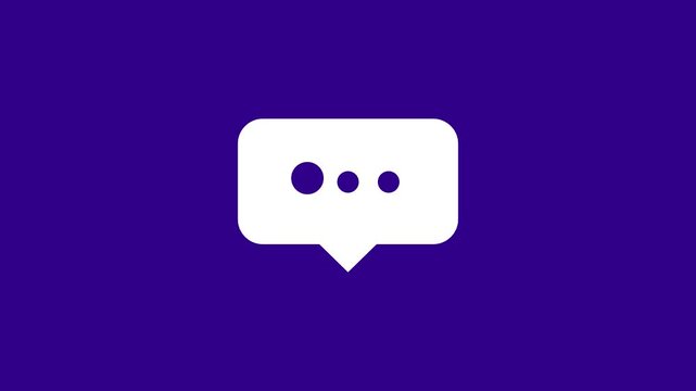 Chat bubble message icon animation comment talk and coloring background 