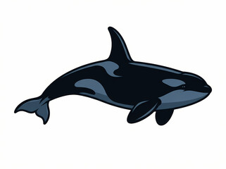Fototapeta premium A detailed illustration of a majestic orca whale swimming gracefully.