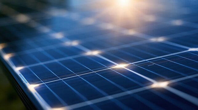 Solar panels absorbing sunlight for renewable energy production