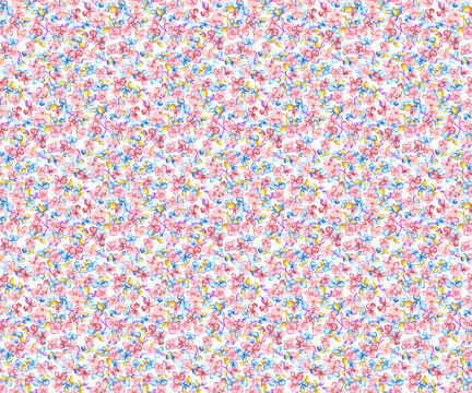 Watercolor Floral Seamless Pattern for Fabric and Wallpaper Design