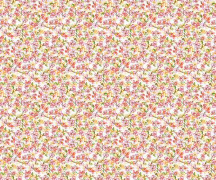 Watercolor Floral Seamless Pattern for Fabric and Wallpaper Design