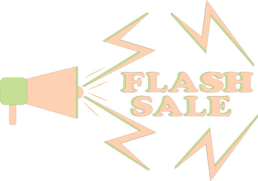 Pastel Color Megaphone Symbol Announcing A Limited Time Flash Sale Promotional Event Message Design