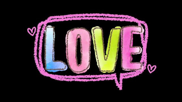 LOVE Hand Drawn Watercolor Text Animation