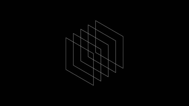 Isometric Square Frame Rotation Motion