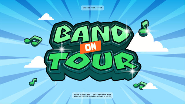 Band on Tour Music Concert Typography Text Effect Graphic Design