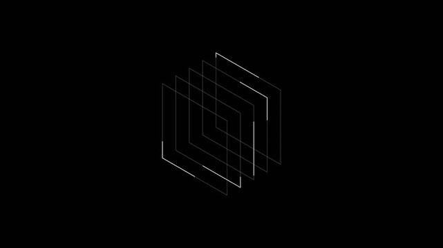 Nested Square Frame Rotation Motion Graphic