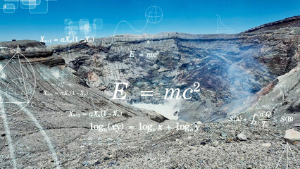 Volcanic crater scenery and scientific technology © metamorworks
