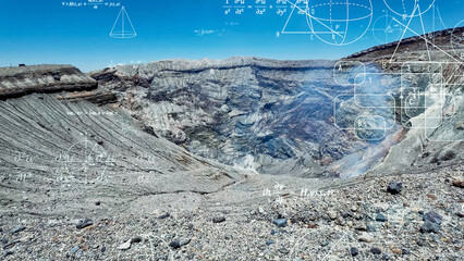 Volcanic crater scenery and scientific technology © metamorworks