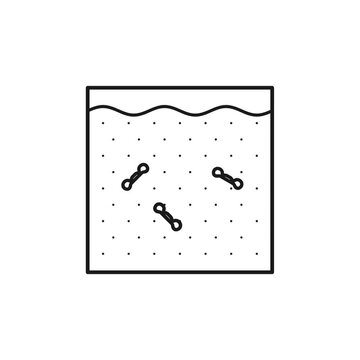 Environmental telemetry matrix icon with data waves and particle field