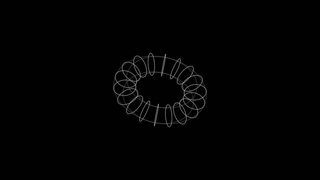 Spinning Toroidal Mesh Animation