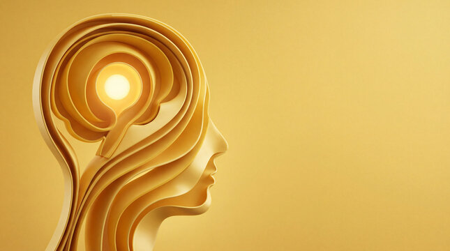 Focused Creative Thought with Abstract Profile