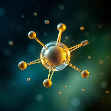 Small subatomic particles with negatively charged electrons orbiting around positively charged nucleus, high school, electrons