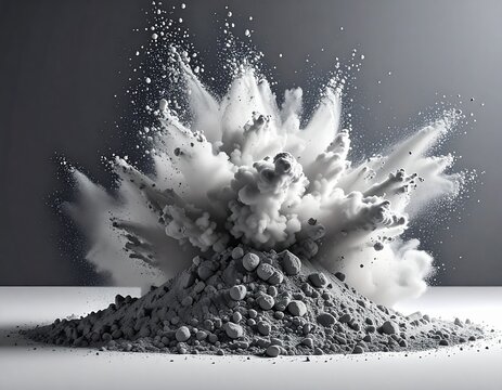 volcanic ash particles floating in the air