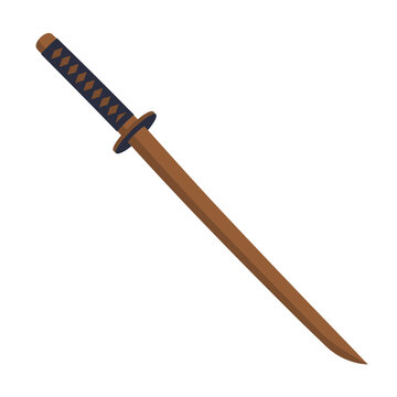 Katana sword represents a classic Japanese bladed weapon featuring a long curved steel edge and a traditional cord wrapped hilt designed for martial arts practice or historical display purposes today.
