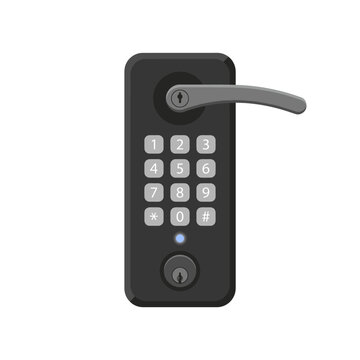 Lock features a modern electronic keypad interface combined with a traditional manual handle and key cylinder to provide advanced home security and convenient keyless access for all residential doors.