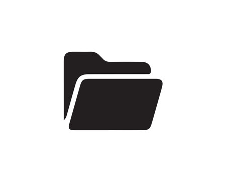A simple black icon of two stacked file folders on a white background