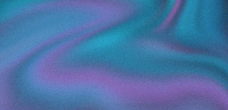 Abstract grainy gradient background with purple and blue waves. Soft blurred texture with lo-fi noise effect. Modern aesthetic wallpaper for digital marketing, social media and web design.
