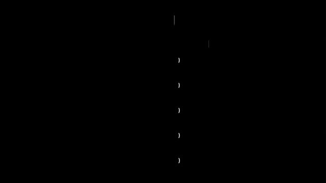 Vertical dotted alignment guide markings stand centered across a completely dark black backdrop.