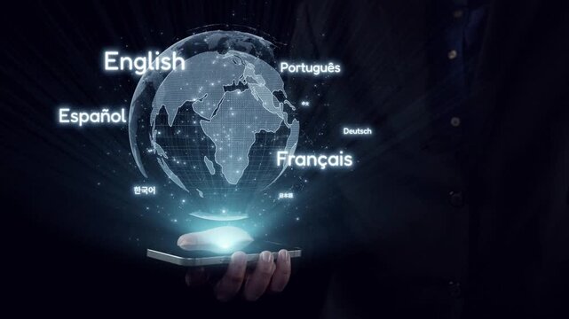 A digital globe showcasing various languages illustrates the importance of global communication and cultural diversity in today interconnected world and technology-driven society. Qubit