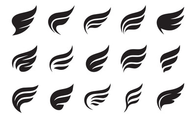 Fototapeta premium Collection of wing emblems graphic symbols for sports logos award designs emblems modern design elements.