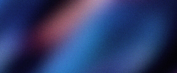 Abstract blue background with soft light leaks and grainy texture. Dark navy gradient backdrop with purple and pink highlights. Cinematic blurry wallpaper for creative digital design projects. © VEXLO
