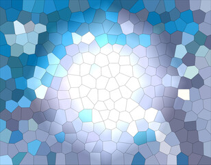Icy Blue Mosaic Background. Abstract Frosted Glass Cell Geometric Pattern. Ice Winter Texture © asmaulart38