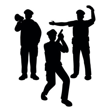 People Silhouette with Megaphone