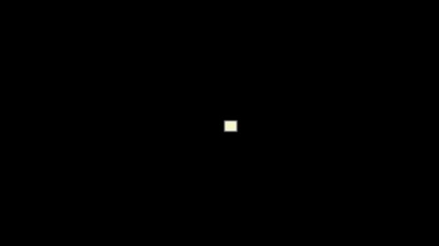 White glowing square stands isolated in the center of a minimalist pitch black geometric background.