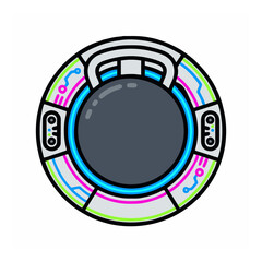 Naklejka premium VR treadmill omnidirectional platform vector illustr.... Generative AI