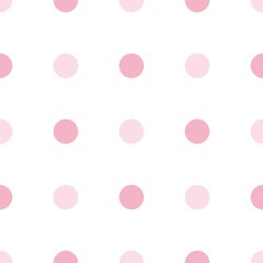 Simple Pink Polka Dots Seamless Pattern, Polka Dots in white background © Novia Tonapa Bassy