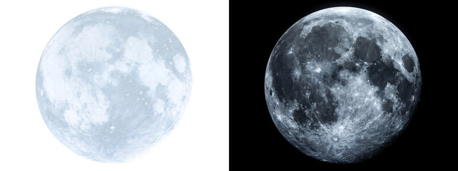 Moon sphere with detailed crater texture and luminous blue glow for space design, PNG, Transparent and Black Background Versions © Crafter