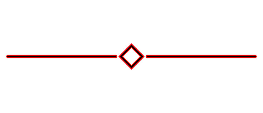 An elegant black frame featuring a red interior and a diamond shape in the center.