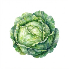 Obraz premium cabbage watercolor illustration isolated on white background